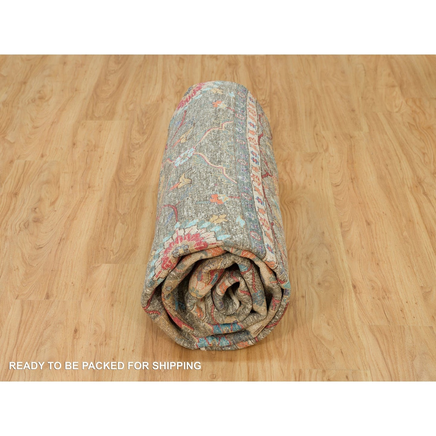 10'X10' Brown Striae Pattern Hand Knotted Silk Textured Wool Square Rug
