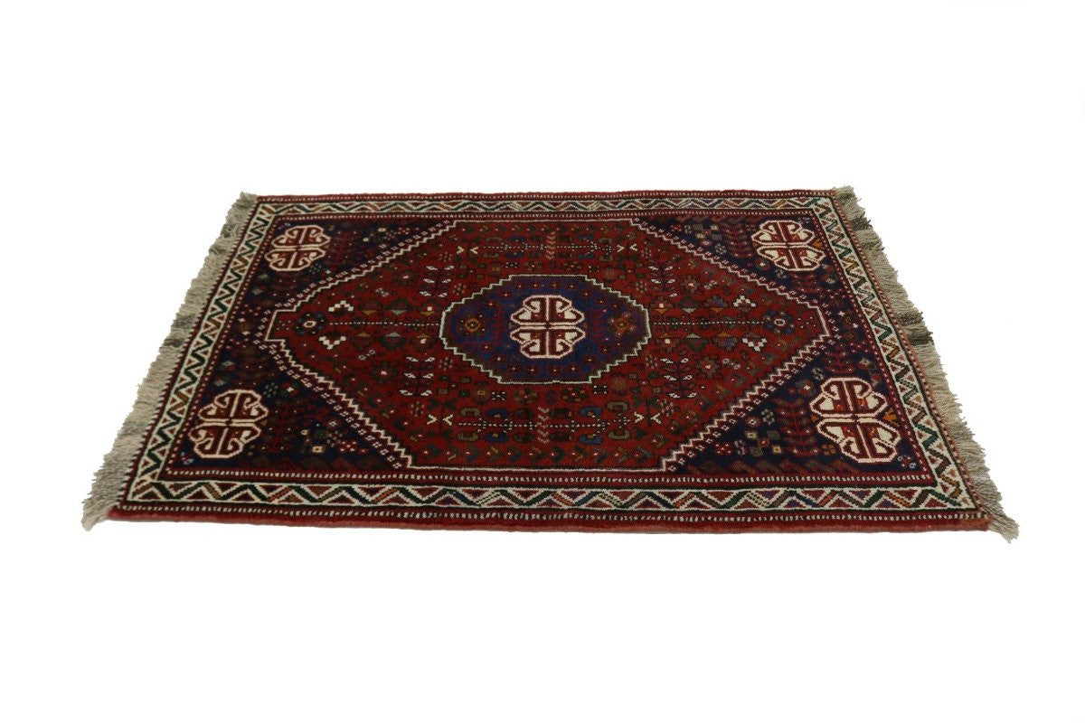 Hand-Knotted Vintage Tribal Wool Area Rug Small