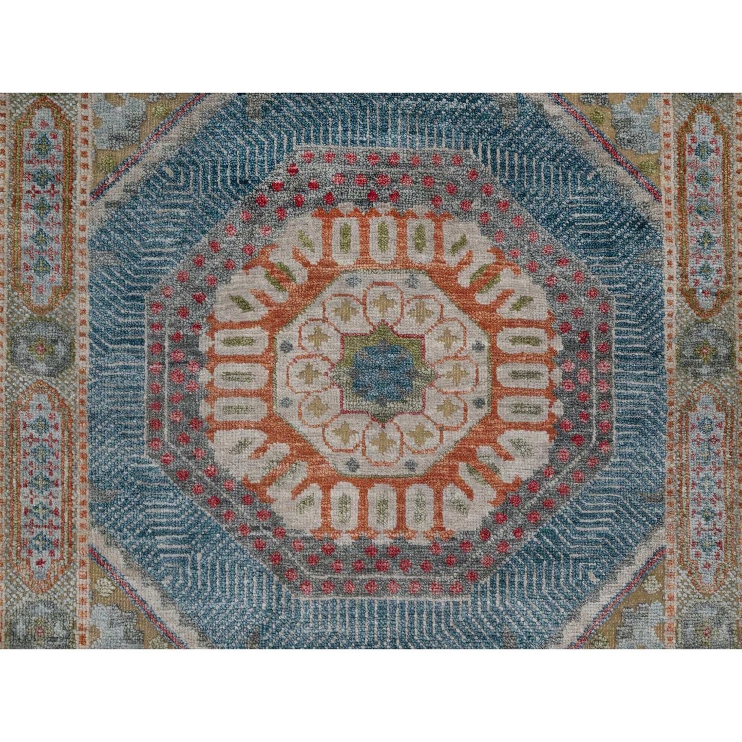 2'8"X19'10" Brown Rug Mamluk Design Hand Knotted Wool And Silk Xl Runner