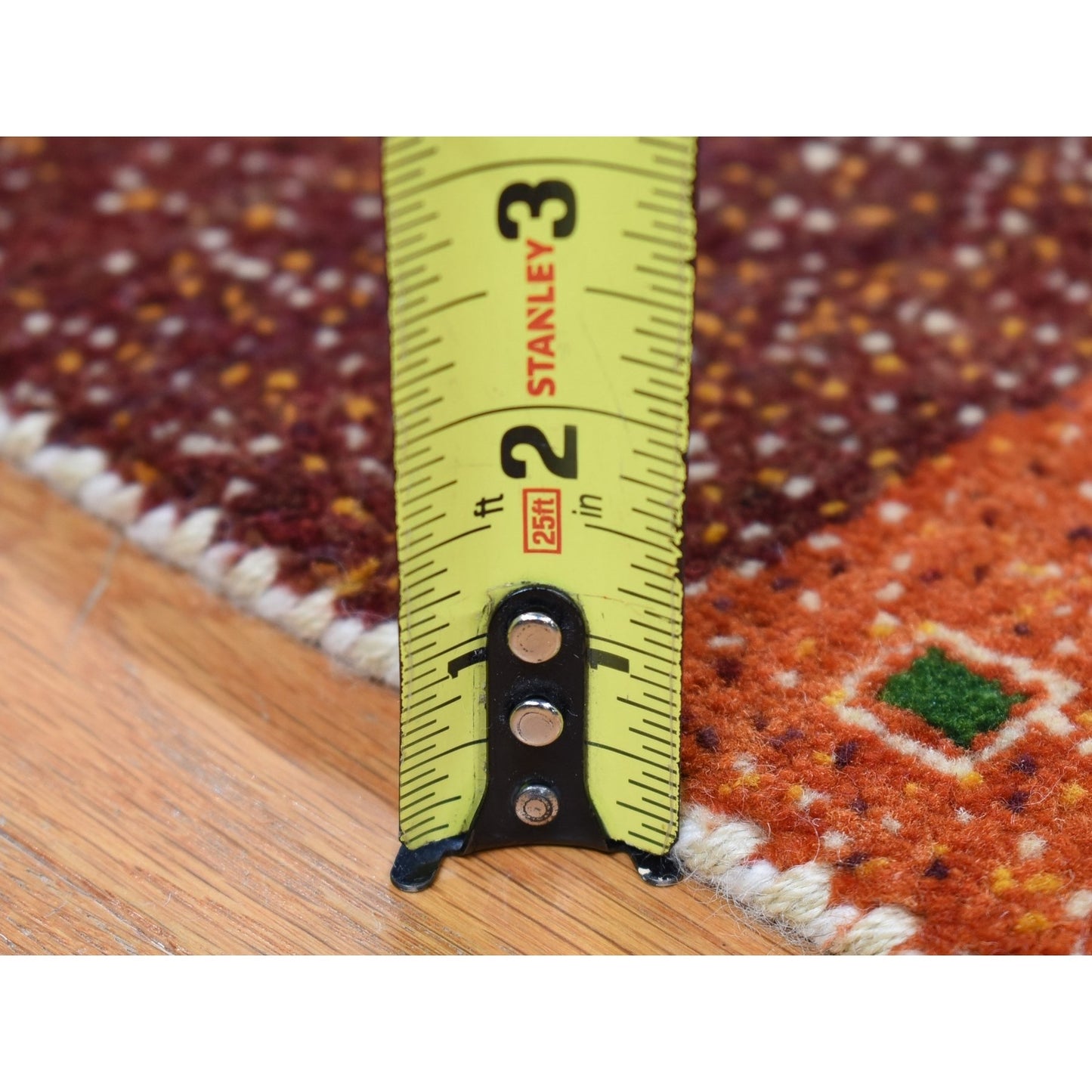 9'8"X13'5" Ivory Folk Art Lori Buft Gabbeh Design Wool Hand Knotted Rug