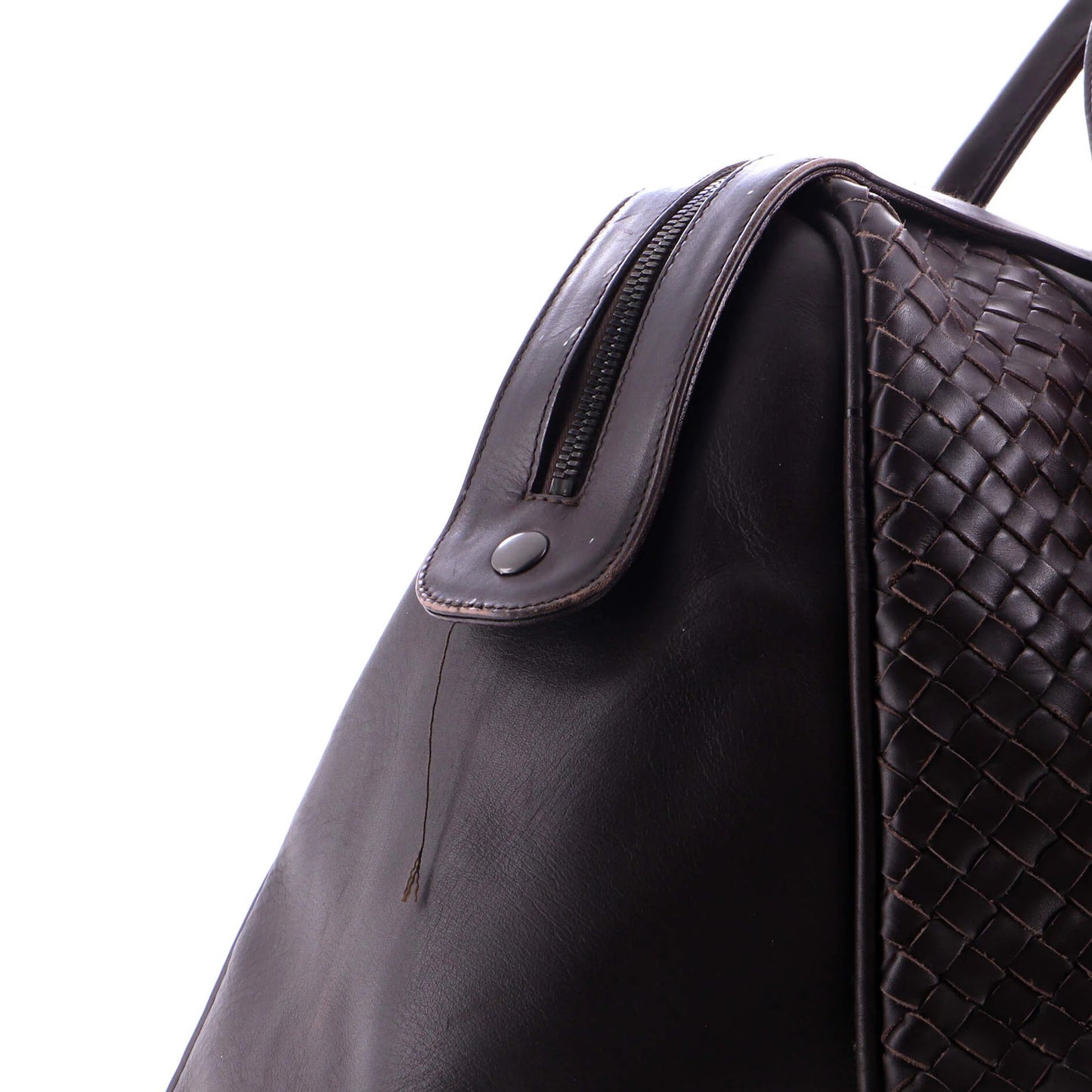 Bottega Veneta Convertible Zip Duffle Bag Intrecciato Leather Large