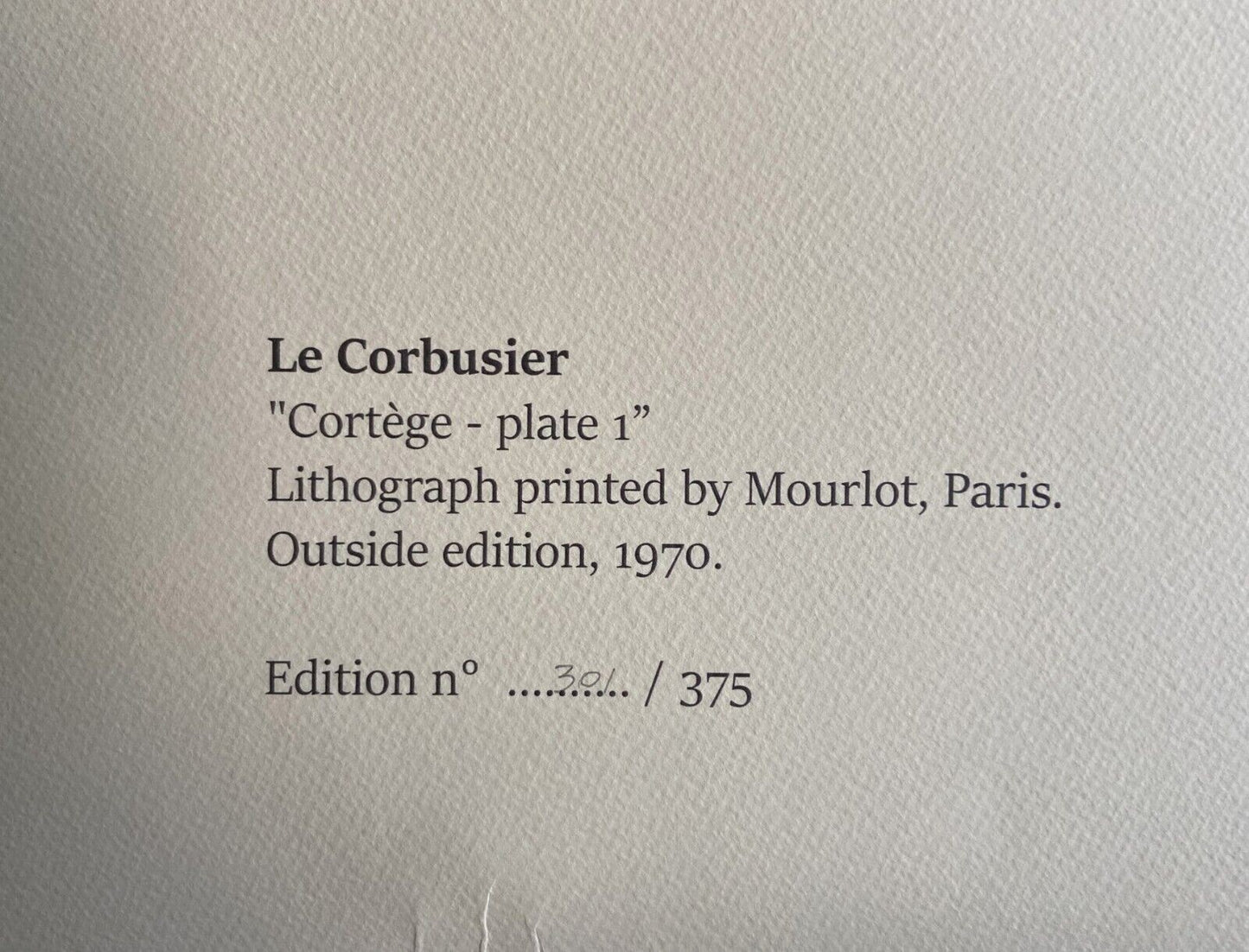 Le Corbusier Lithograph Mourlot Coa Numbered 375 Ex -Donald Judd