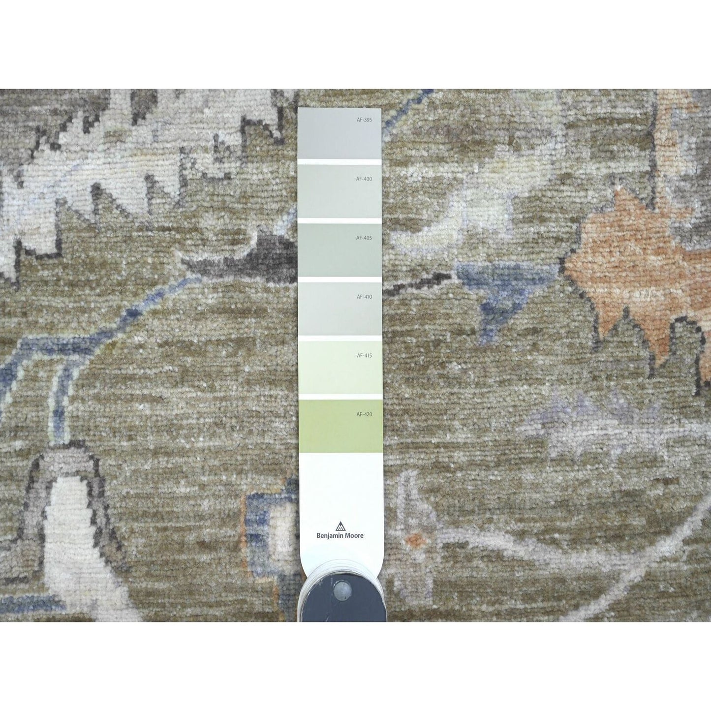 10'X13'8" Cedar Brown Seeripe Heris Revival Ghazni Wool Hand Knotted Rug