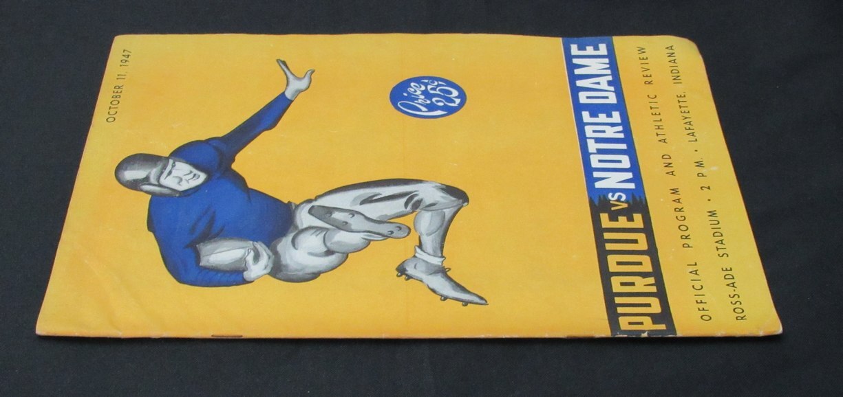10/11/1947 Purdue Vs. Notre Dame College Program