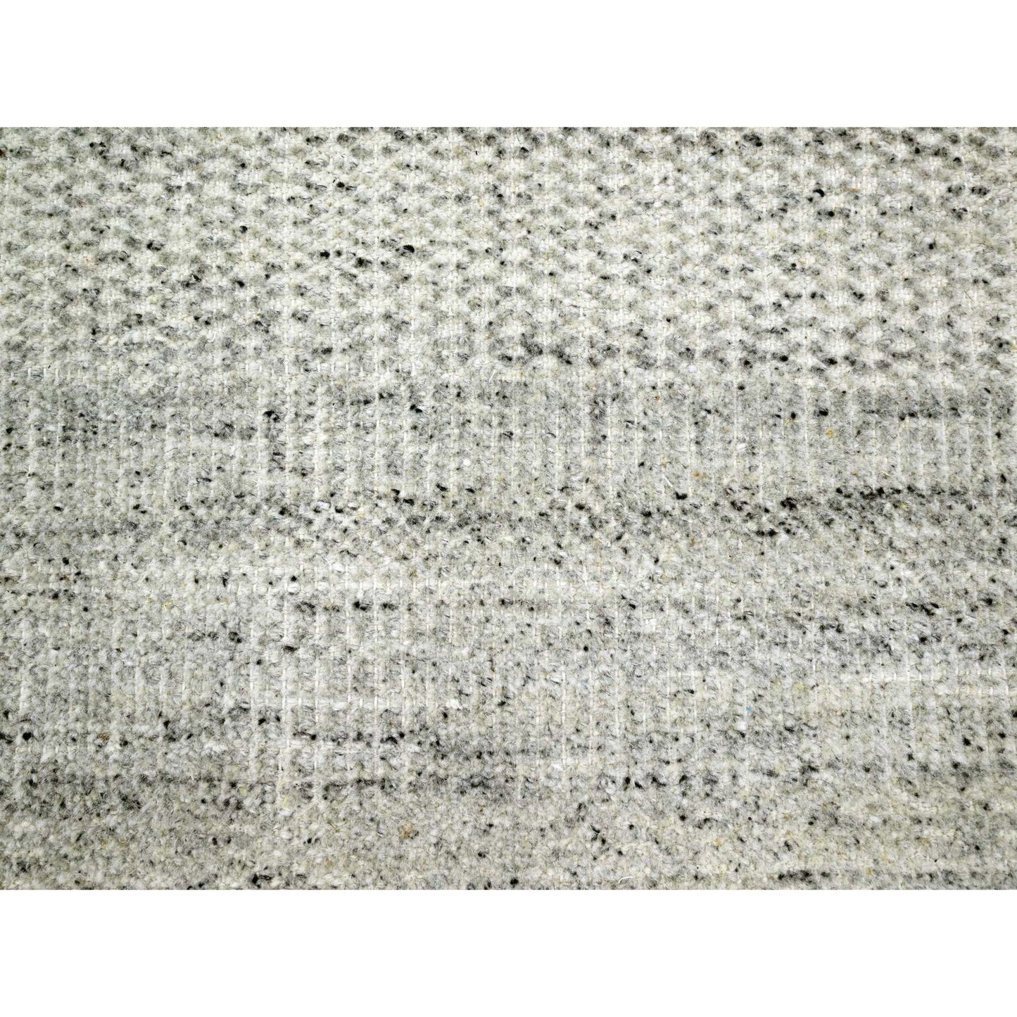 12'1"X14'10" Gray Grass Design Textured Wool Hand Knotted Xl Oriental Rug