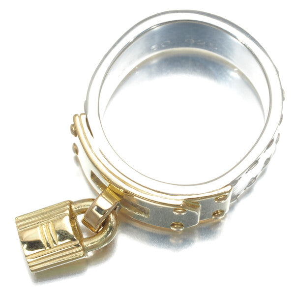 Hermes Ring Kelly Padlock Eu50 18K 750 Yellow Gold/Silver