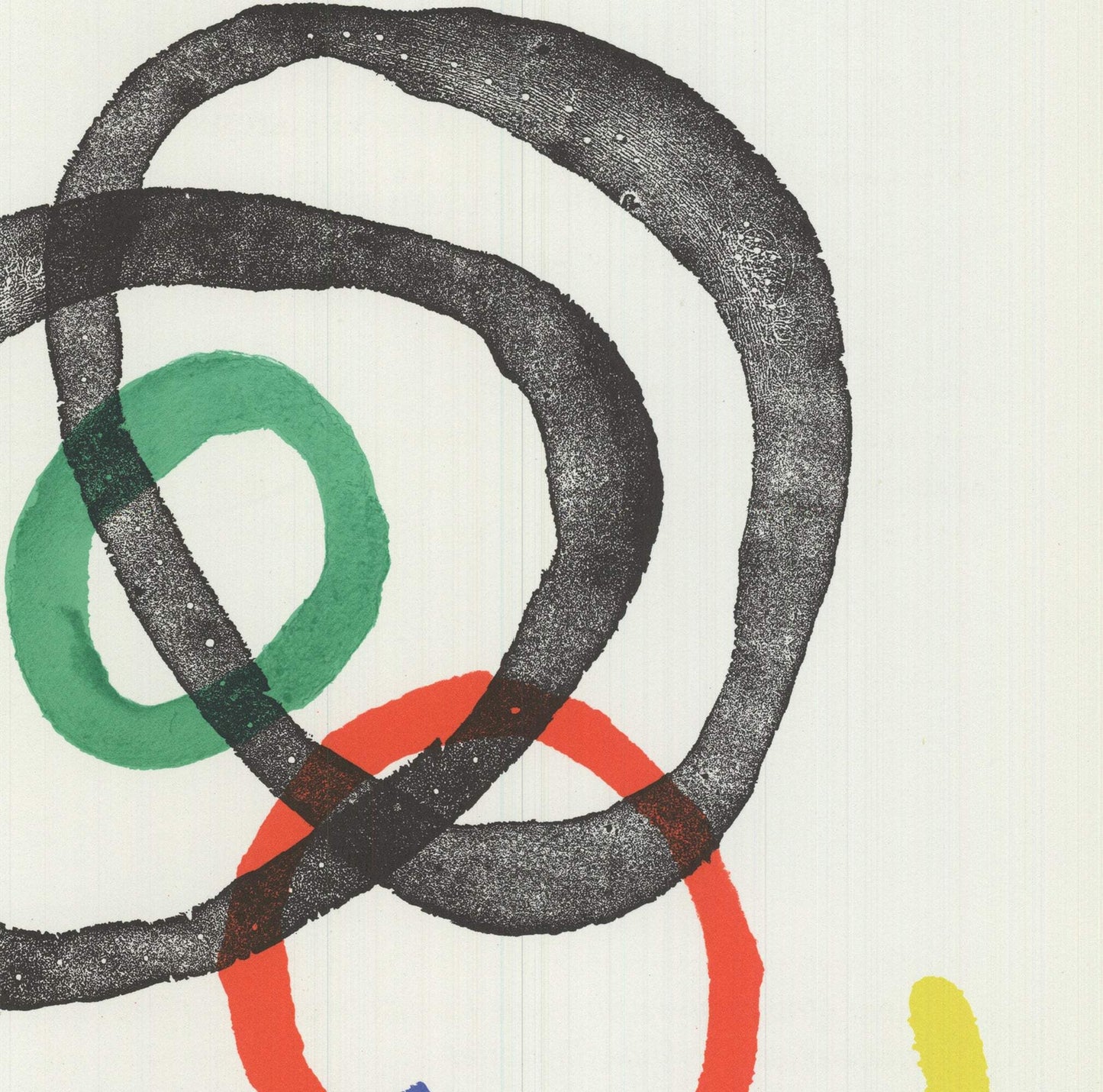 Joan Miro Swirl From Dlm Number 169 " Lithograph Surrealism Black