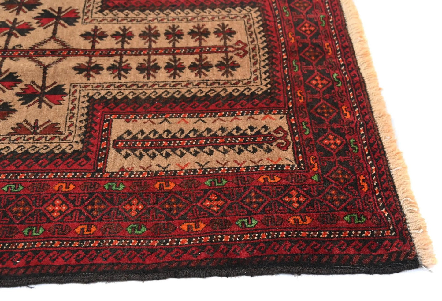 Cream Tribal Geometric Design Handmade Oriental