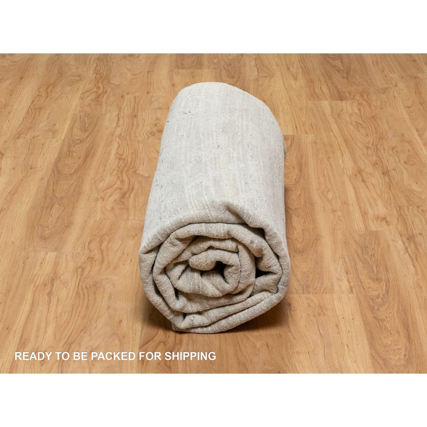 10'X10' Gray Modern Design Undyed Natural Wool Hand Knotted Square Rug