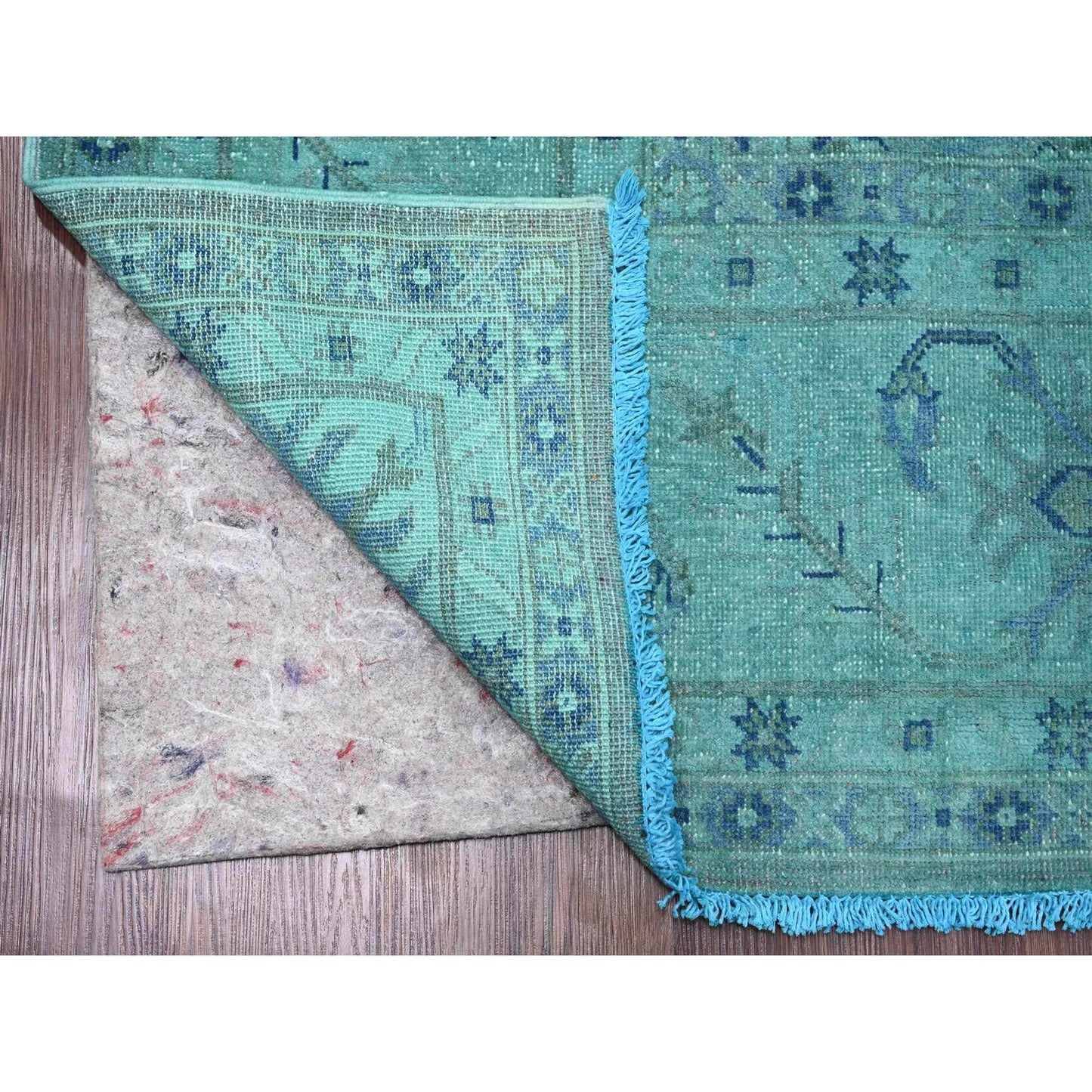 8'X9'8" Bayern Blue 100% Wool Overdyed Kazak Leaf Design Hand Knotted Rug