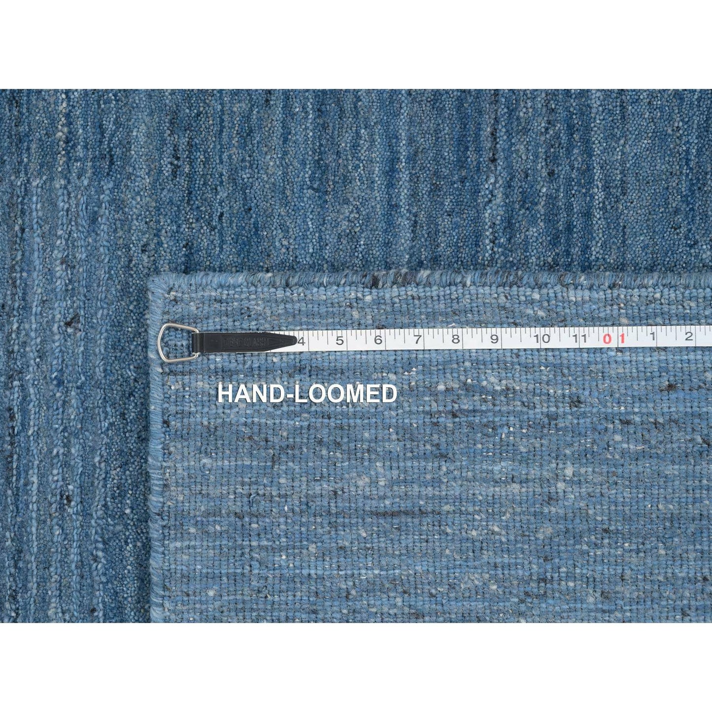 5'X7'1" Denim Blue Hand Loomed Modern Design Soft And Plush Wool Rug
