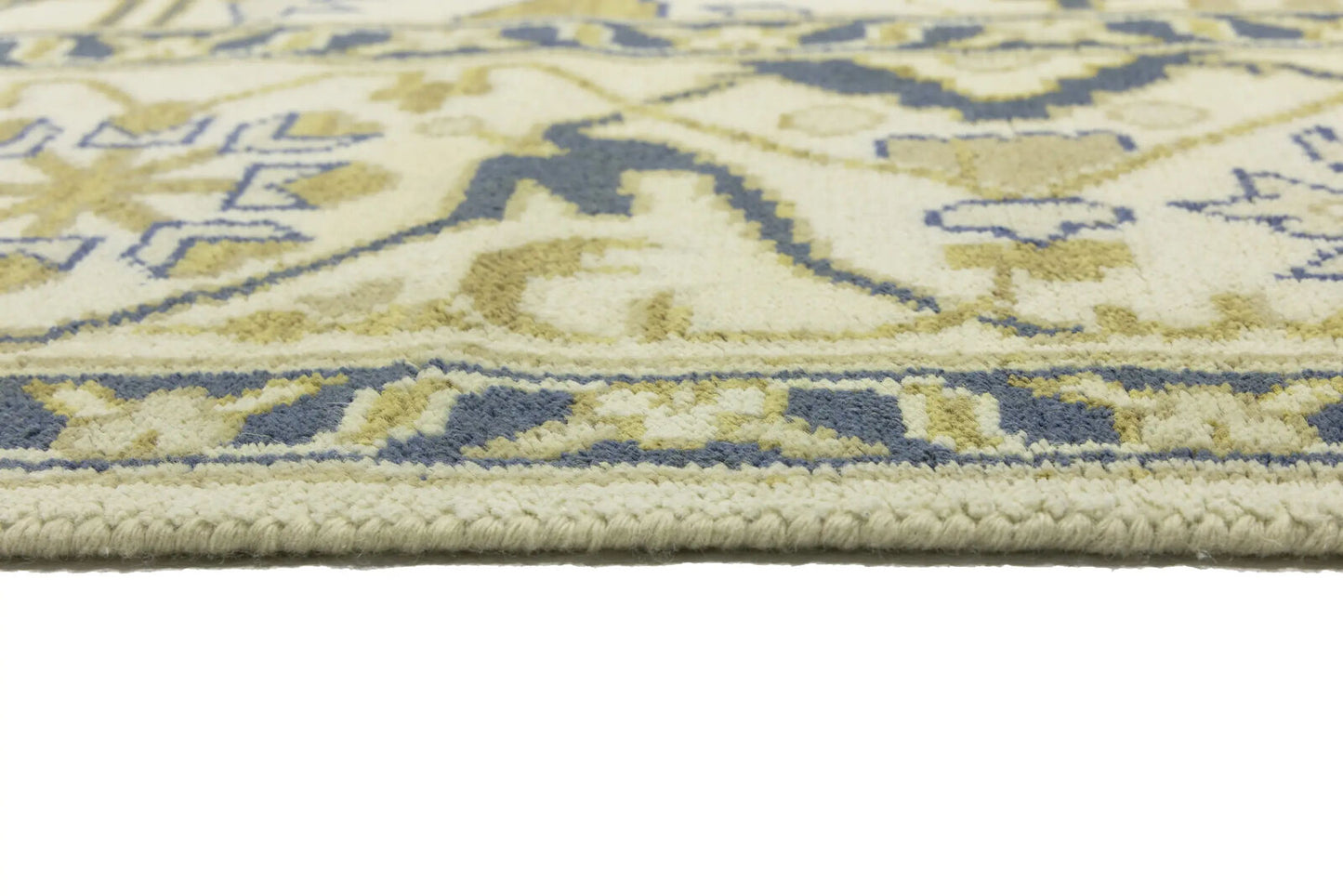 Handmade Oushak Oriental Rug Wool Carpet Floral