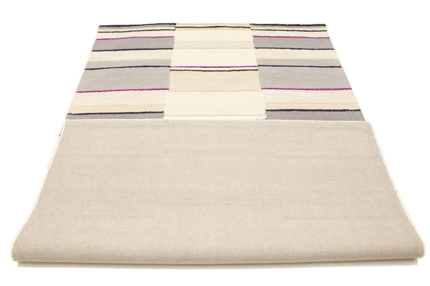 Contemporary Multicolored Stripes 5X8 Hand-Tufted