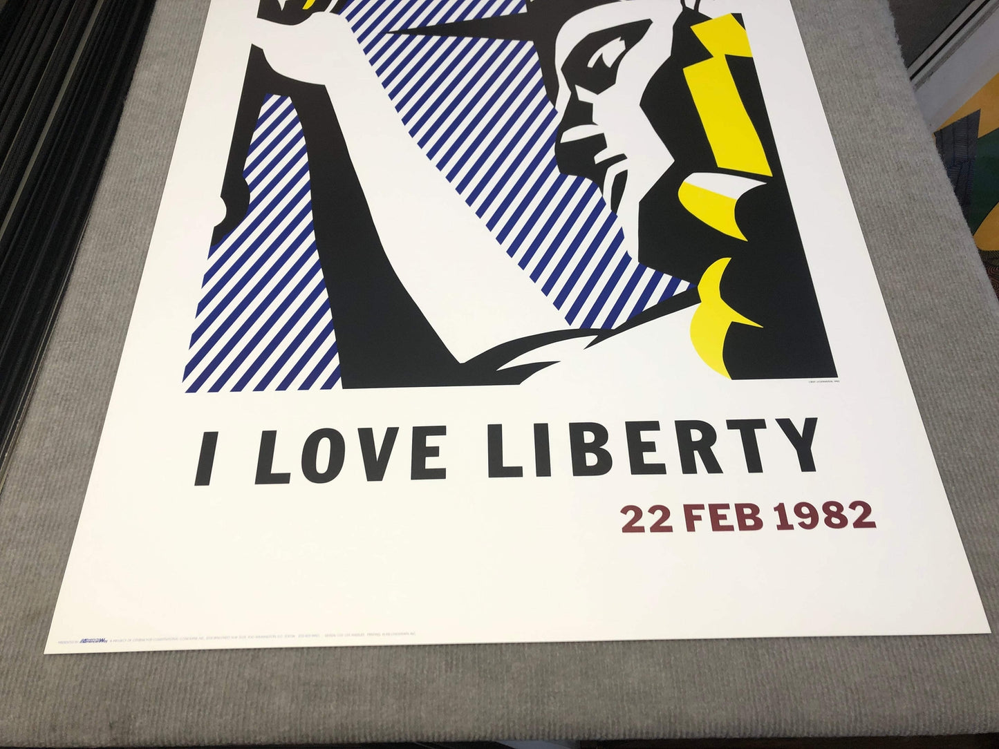 Roy Lichtenstein I Love Liberty " Poster Pop Art Yellow, Black