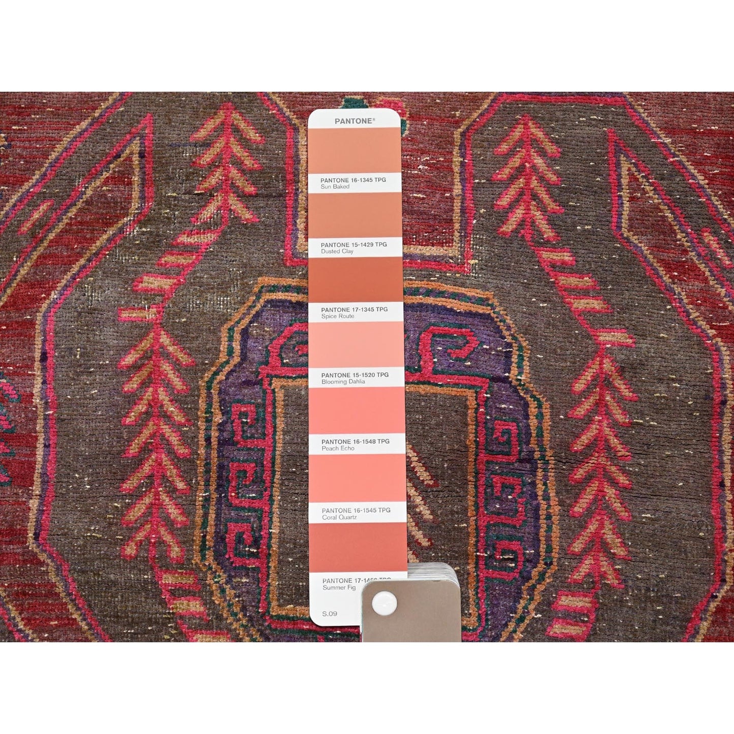 3'X7'7" Red Overdyed Vintage Northwest Zoroastrian Hand Knotted Runner Rug