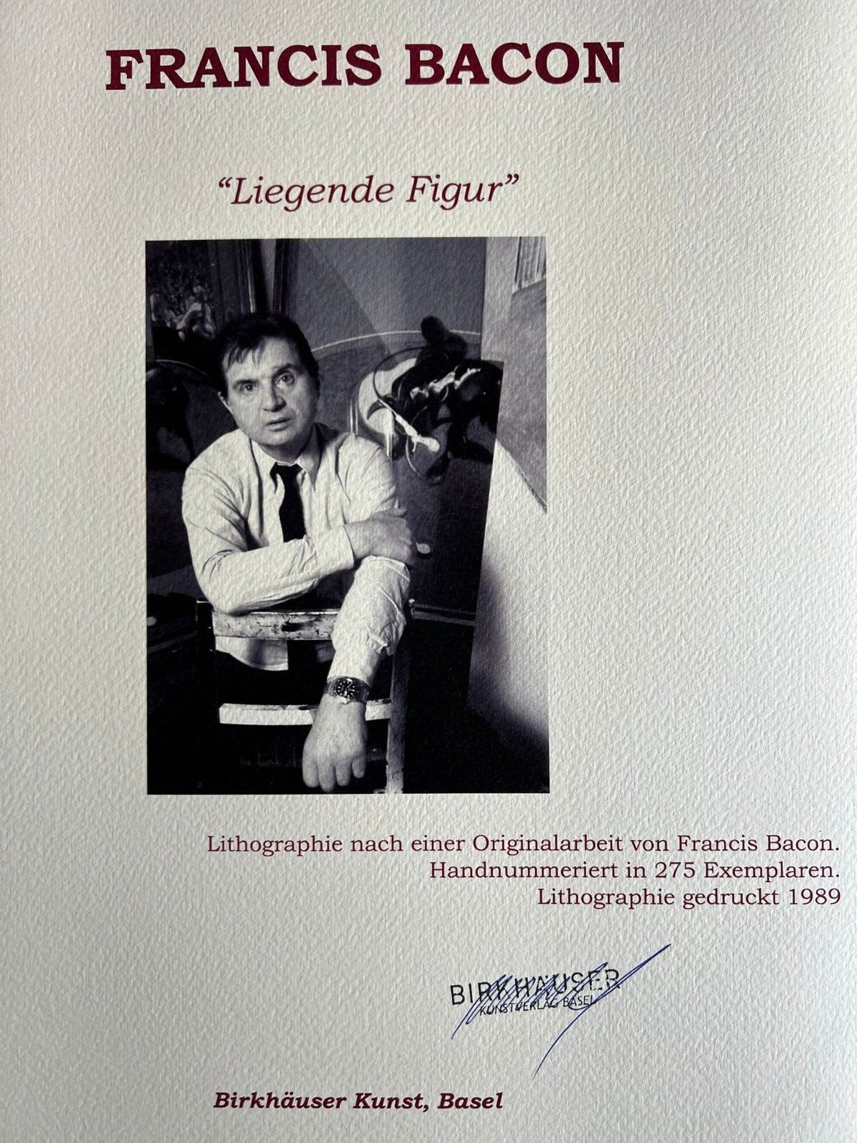 Francis Bacon Lithograph Coa Signed In Pen