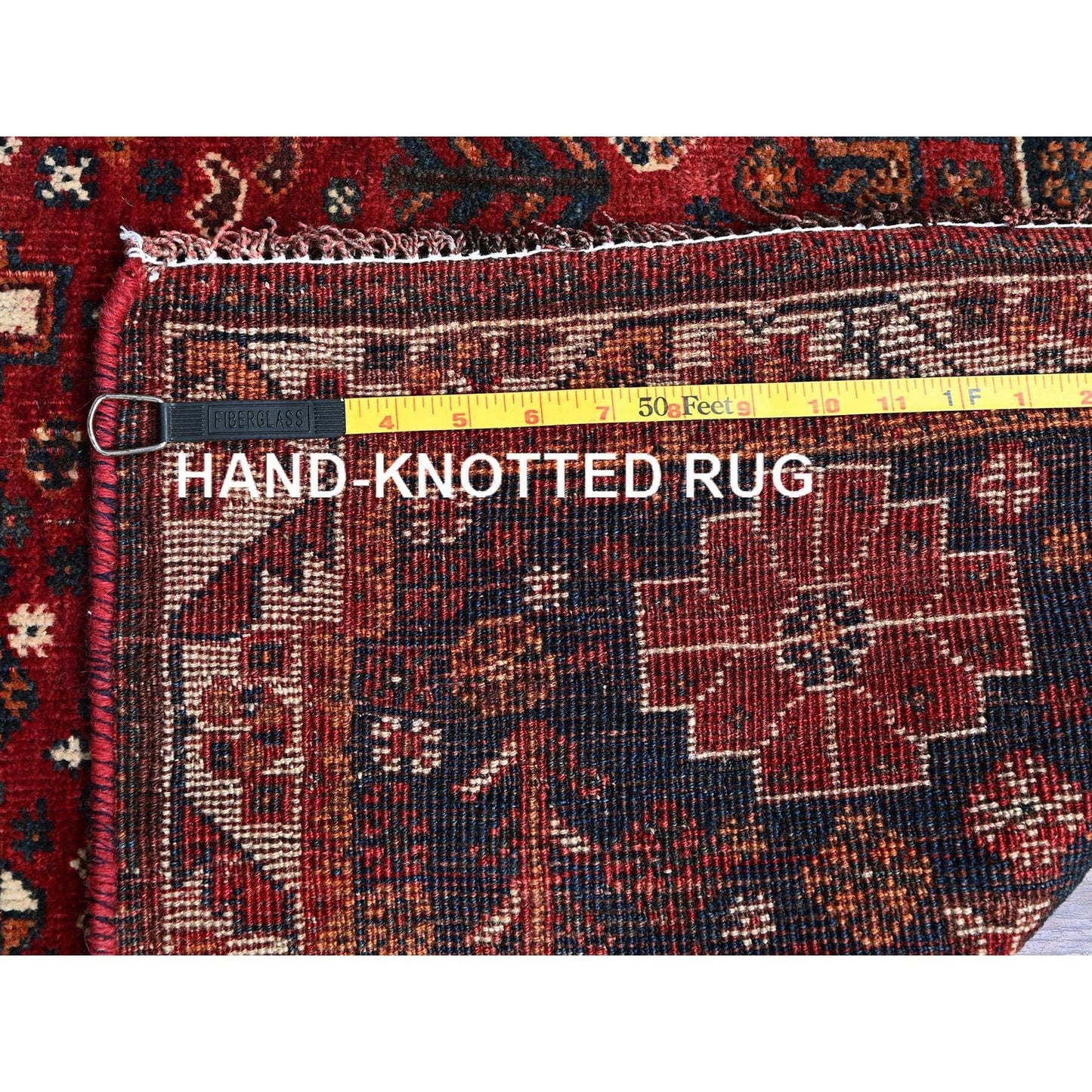 3'6"X5'1" Scarlet Red Vintage Zoroastrian Sheeraz Hand Knotted All Wool Rug