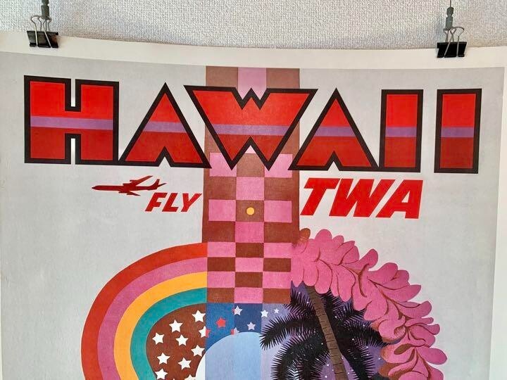 Trans World Airlines David Klein Original Vintage Travel Poster "Fly Twa Hawaii"