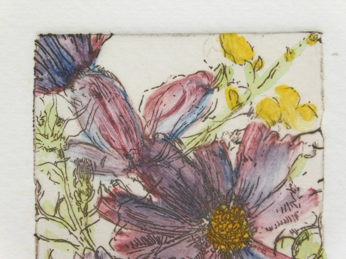 Joanne Isaac Bouquet I Hand Colored Etching Limited Edition Signed Floral Art