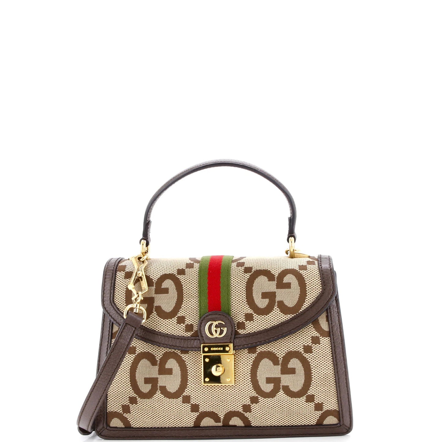 Gucci Ophidia Flap Top Handle Bag Jumbo Gg Canvas Small