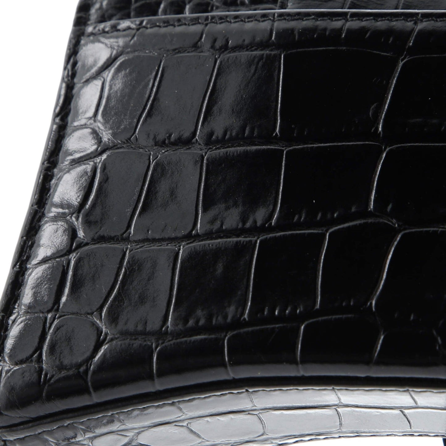 Balenciaga Hourglass Crossbody Bag Crocodile Embossed Leather Xs