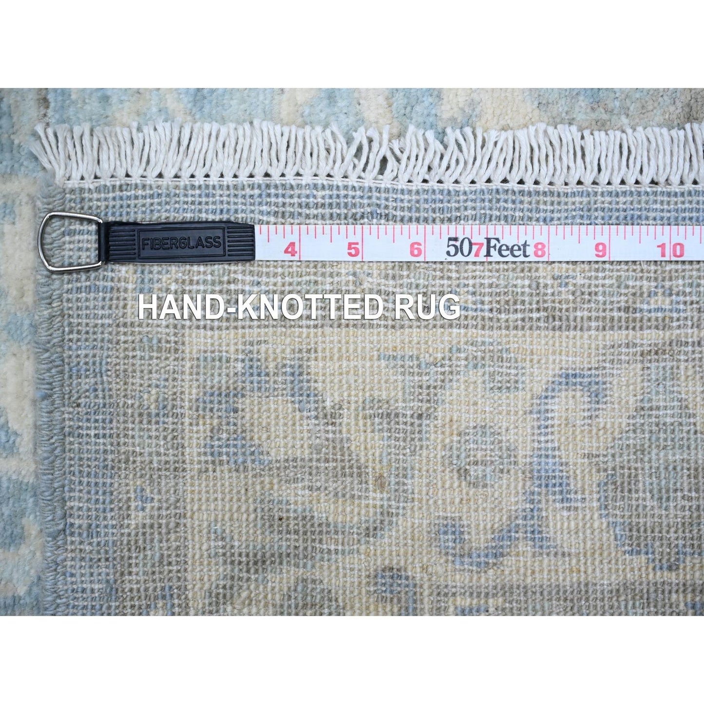 2'8"X15'2" Blue Finer Peshawar Wool Hand Knotted Xl Runner Oriental Rug