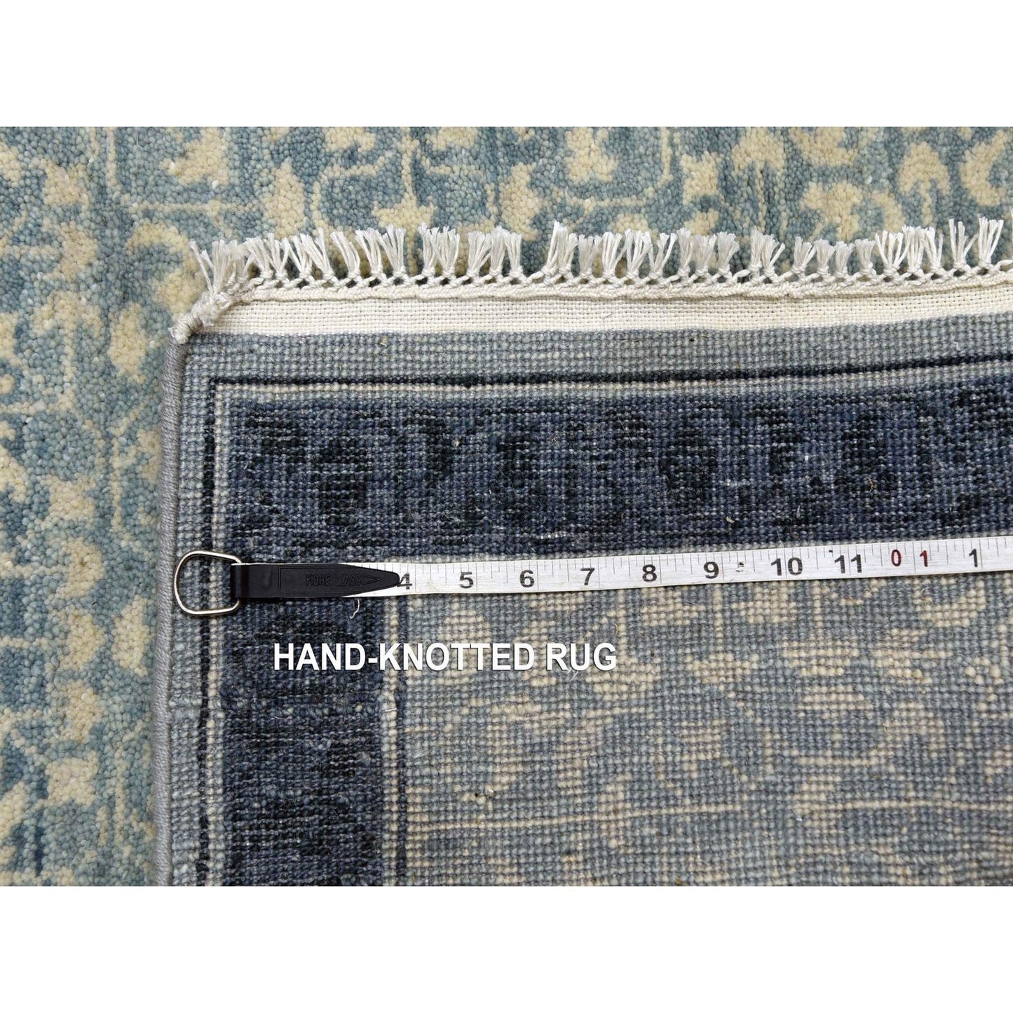 3'1"X5'2" Blue Modern Design Hand Knotted Natural Wool Oriental Rug