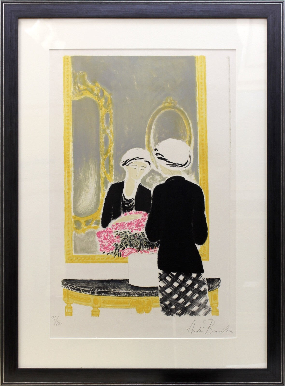 Andre Brasilier Original Lithograph - Beyond The Mirror Signed Framed Ed150