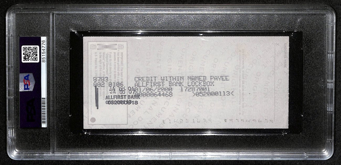 Johnny Unitas Hof Signed/Autographed 2000 Bank