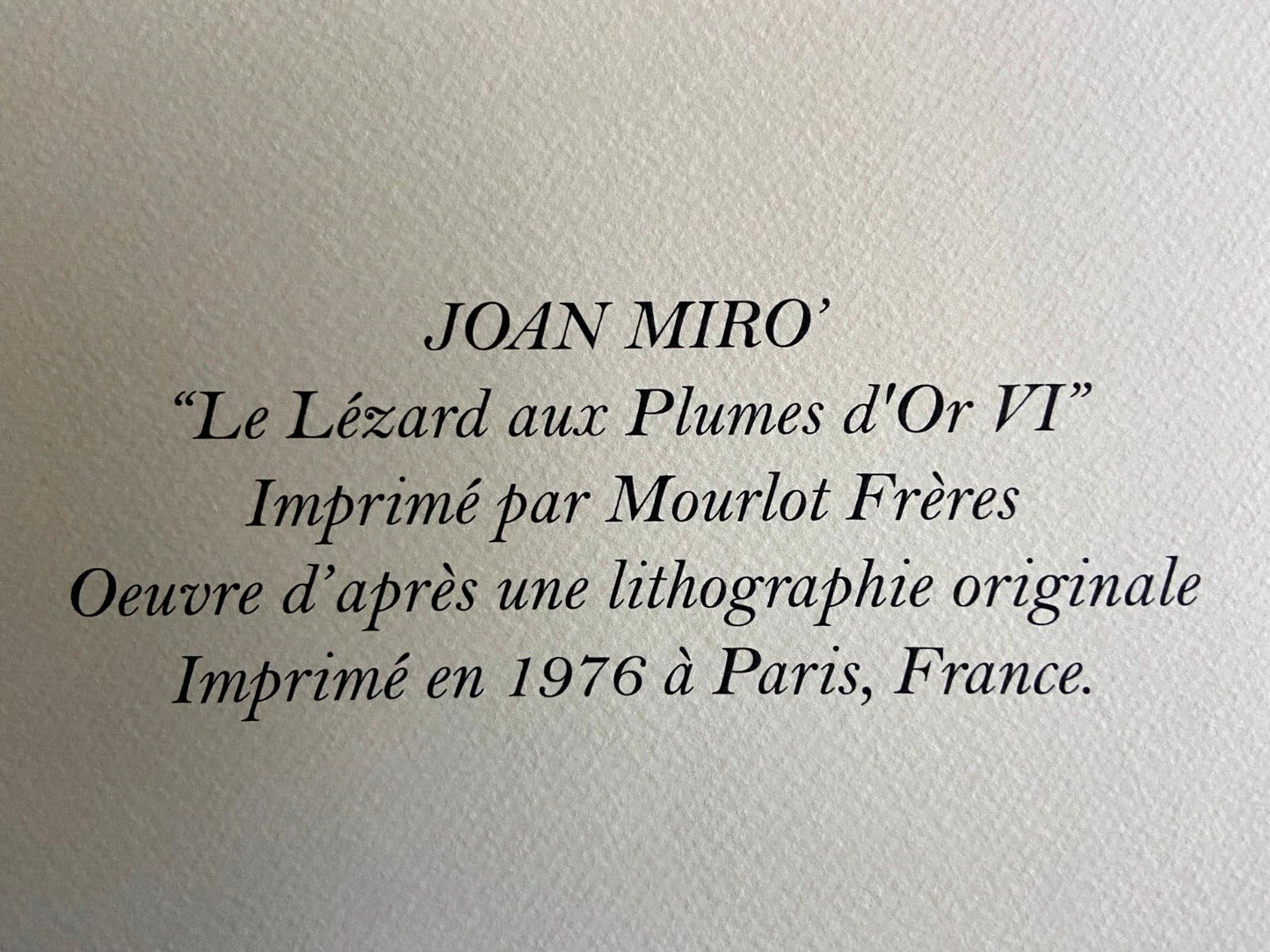 Joan Mir Lithograph Mourlot Paris 1976 Signed Op