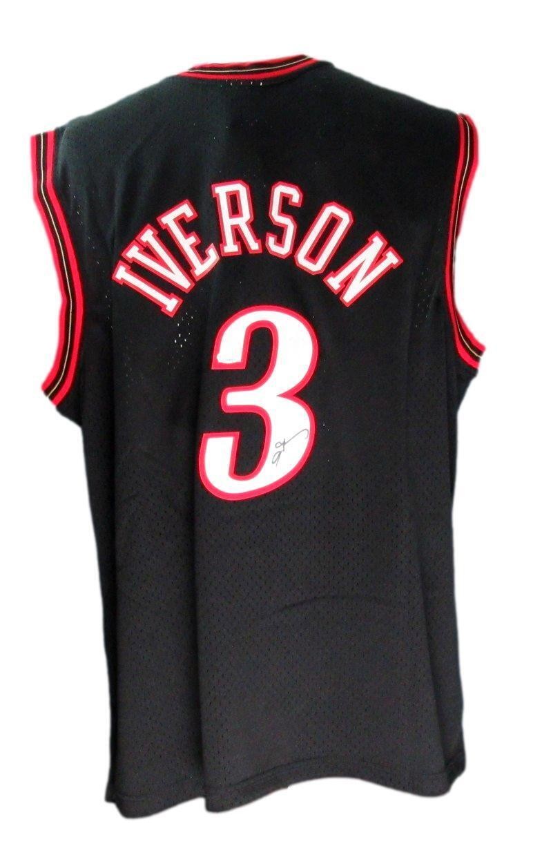 Allen Iverson Hof Autographed Black Mitchell &