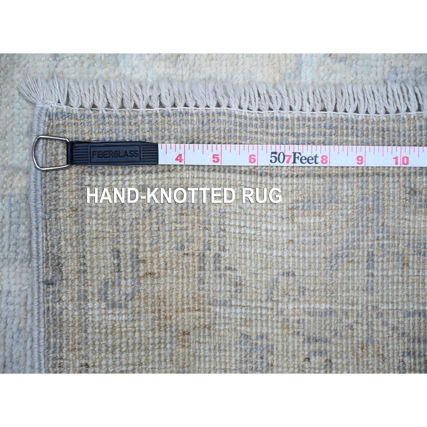 2'8"X19'2" Gray Wool Hand Knotted Afghan Angora Oushak Xl Runner Rug