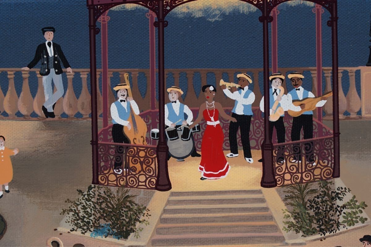 Fabienne Delacroix Giclee On Canvas "Outdoor Concert" Signed Limited Framed