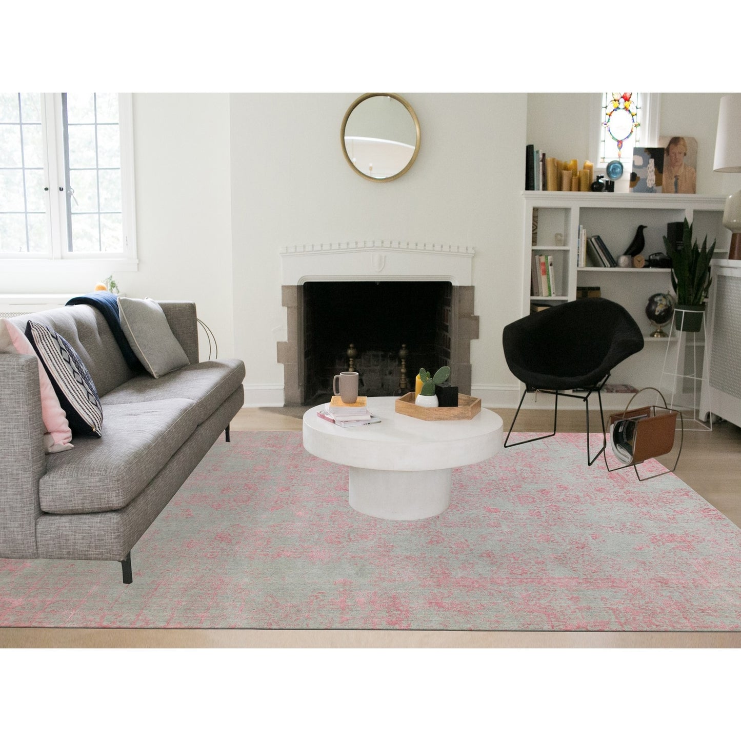 10'X14'1" Wool And Art Silk Transitional Design Hand Loomed Jacquard Rug