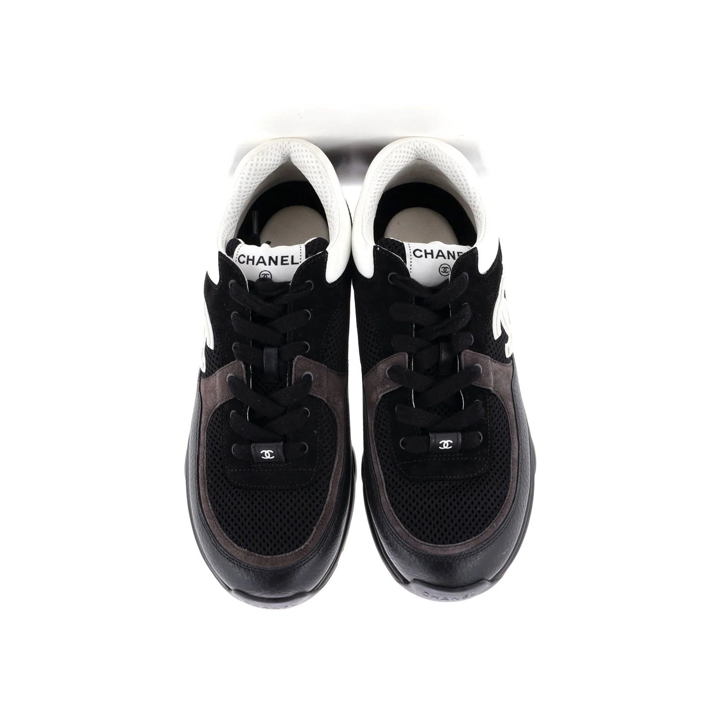 Chanel Women'S Cc Low-Top Sneakers Leather And Mesh