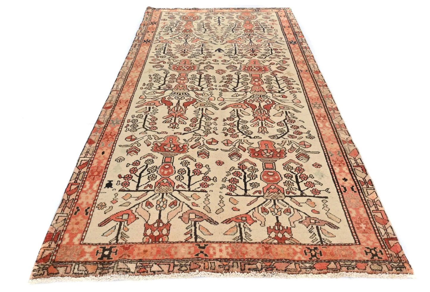 4'4X9'5 ft Tribal Pictorial Oriental Rug Farmho