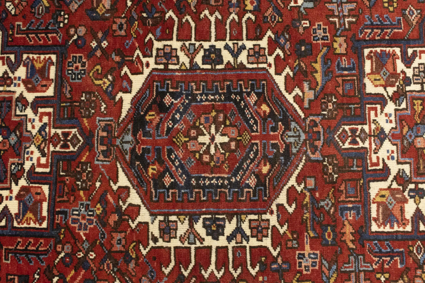 Semi-Antique Oriental Rug Rusty Red Geometric
