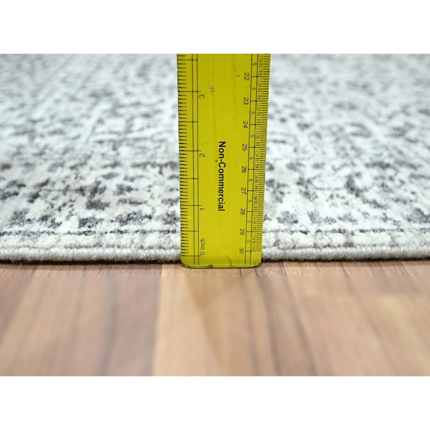 2'6"X30' Ivory Pre Historic Mamluk Design Hand Knotted Wool Runner Rug