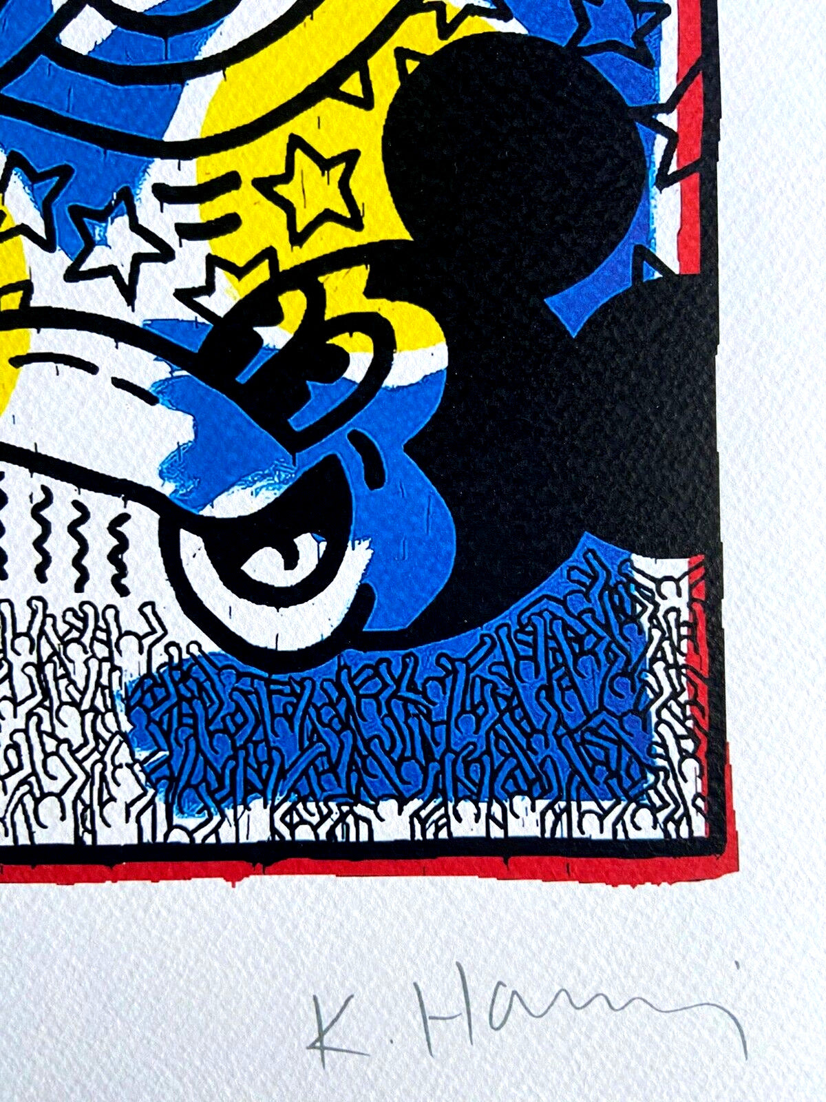 Keith Haring Coa Lithograph Signed Numbered