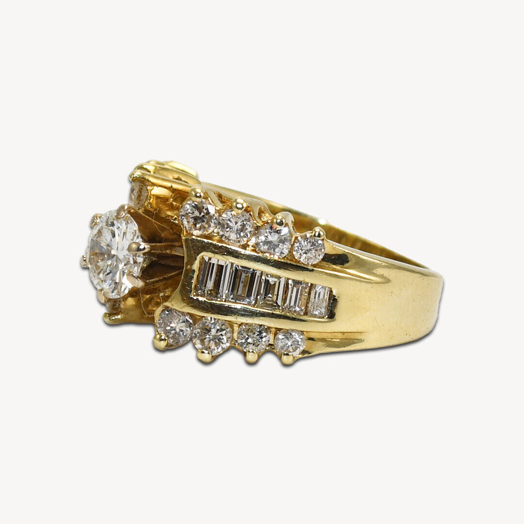 14K Yellow Gold Diamond Ring 1.60 Ct Tdw G-H