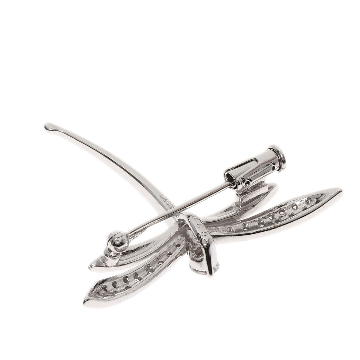 0.3Ct Diamond Dragonfly Motif Brooch K18 White