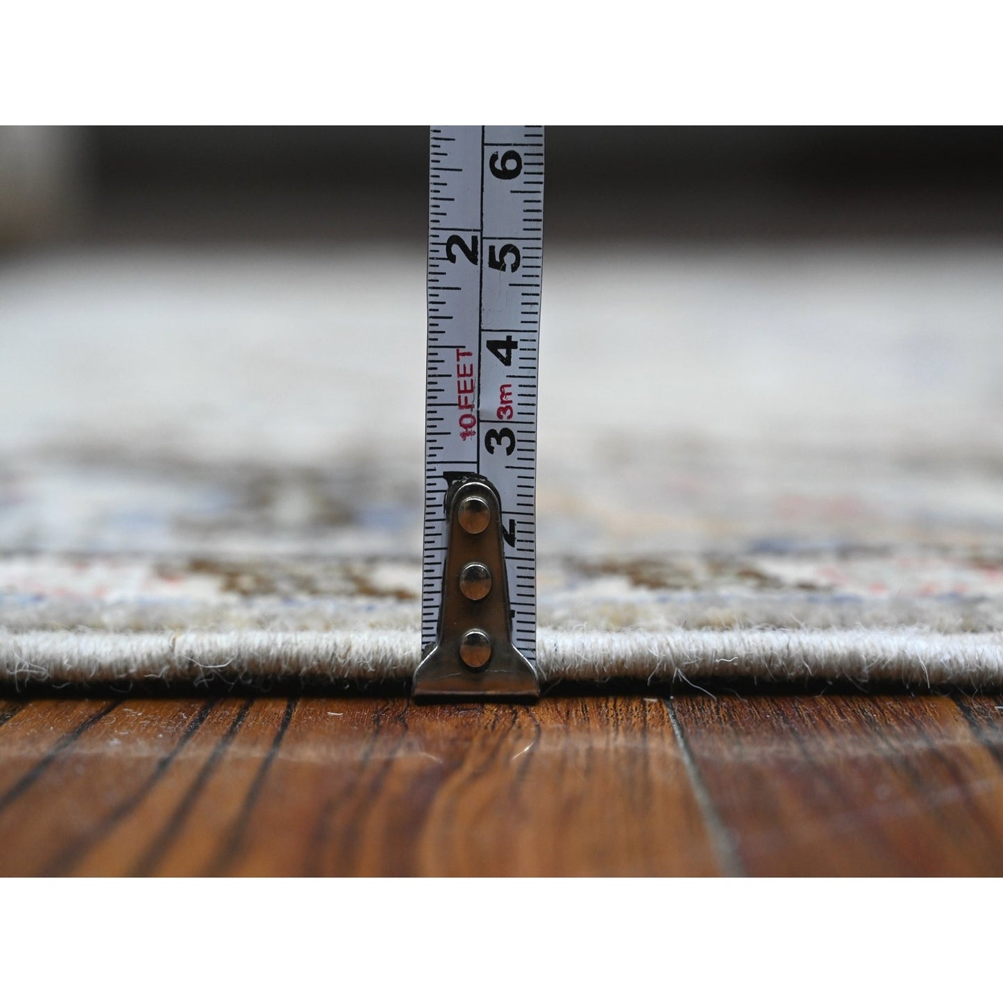 4'X12' Pastel Gray Fine Aryana Collection Wide Runner Oriental Rug