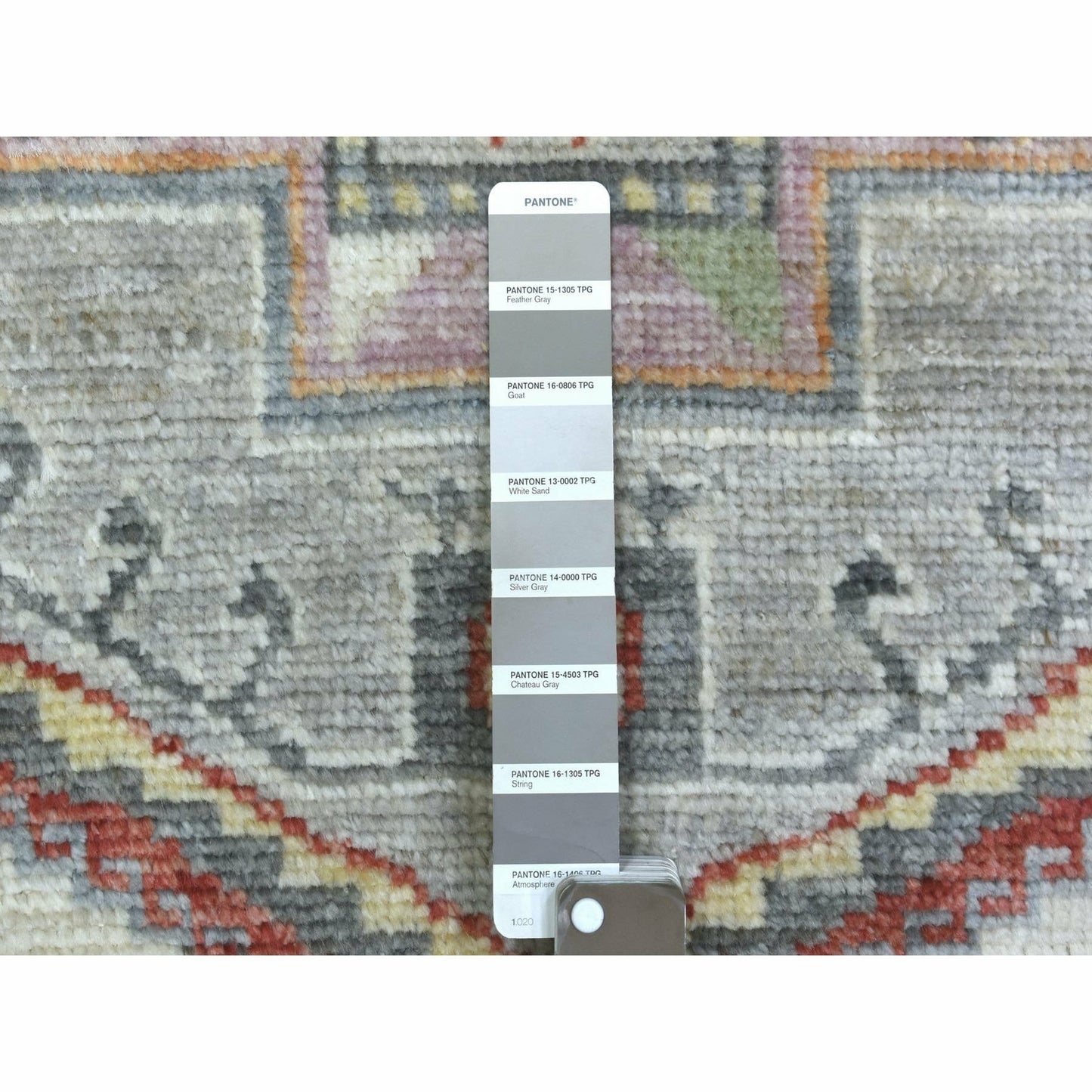 3'X12' Hand Knotted Gray Anatolian Village Inspired Wool Wide Runner Rug