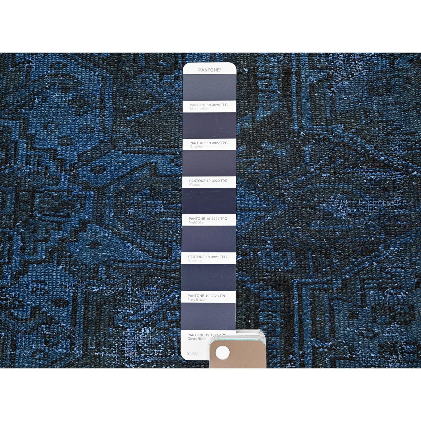 2'6"X11' Yale Blue Overdyed Old Zoroastrian Hand Knotted Wool Runner Rug
