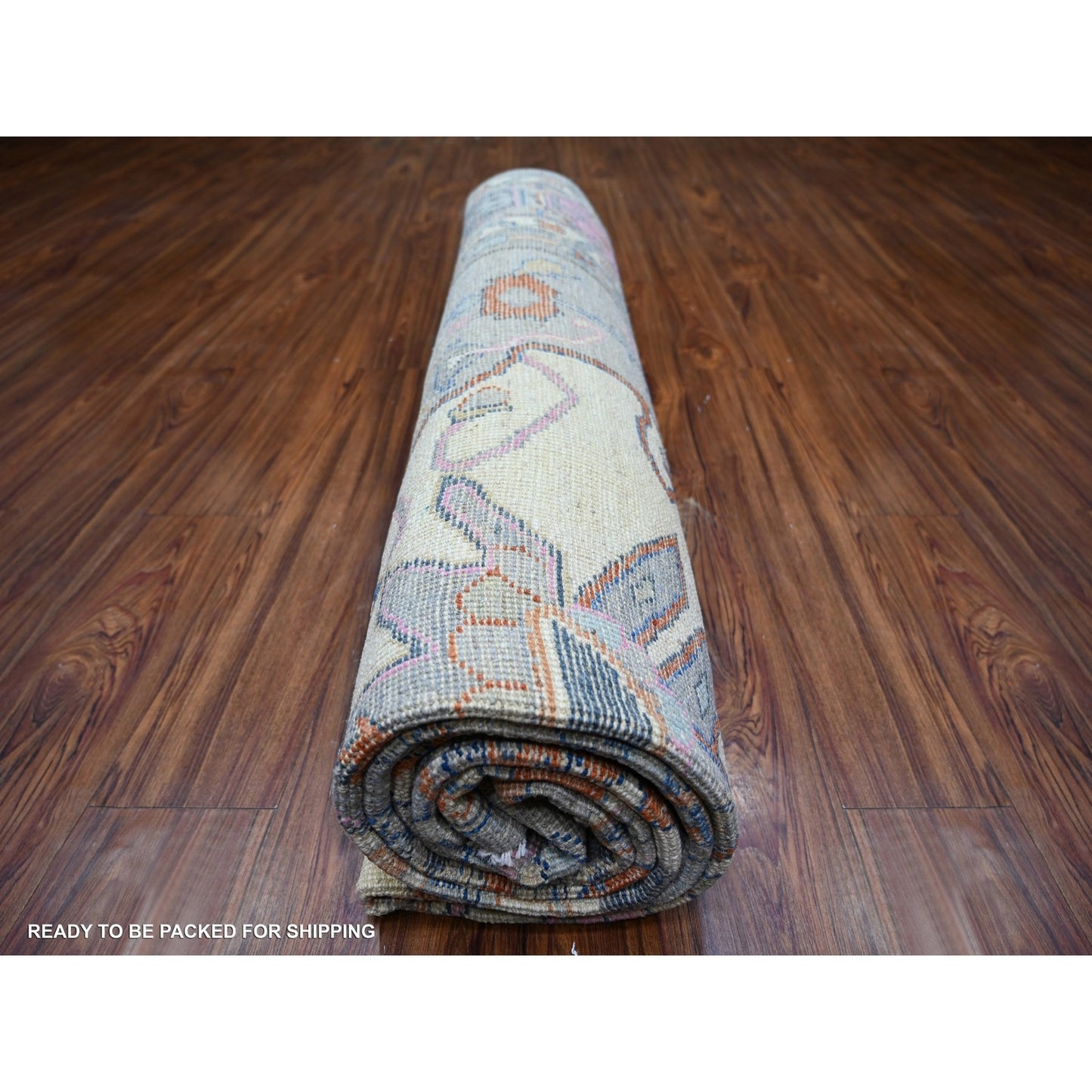 9'X11'6" Cloud Gray Anatolian Village Inspired Wool Hand Knotted Rug