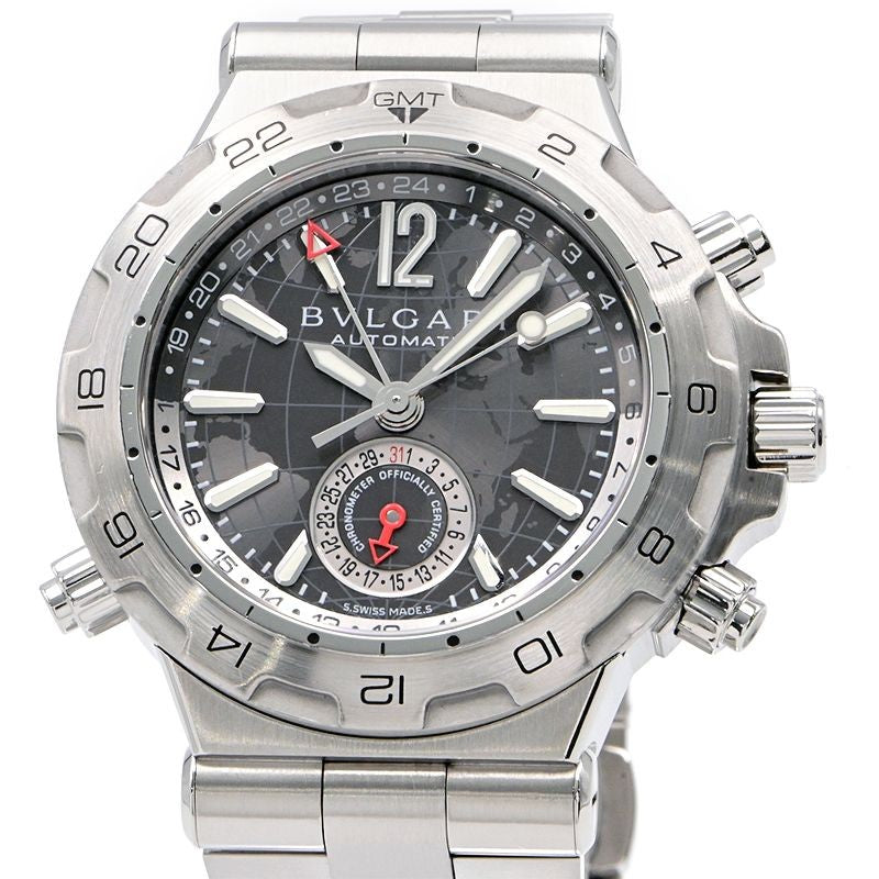 Bvlgari Diagono Professional Gmt Dp42Sgmt Gray Men'S Used Watch #6109