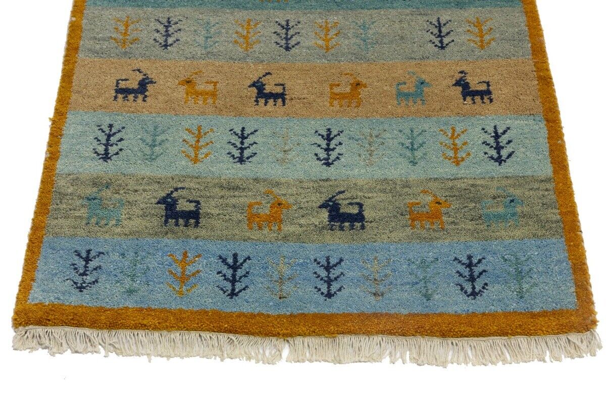Contemporary Multicolored Stripes Indo-Gabbeh