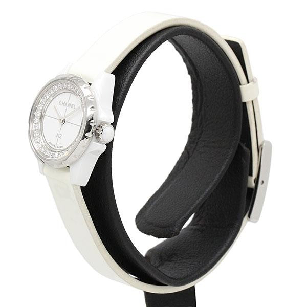 Chanel J12 Xs Diamond / H4664 White Ceramic Enamel Leather Quartz