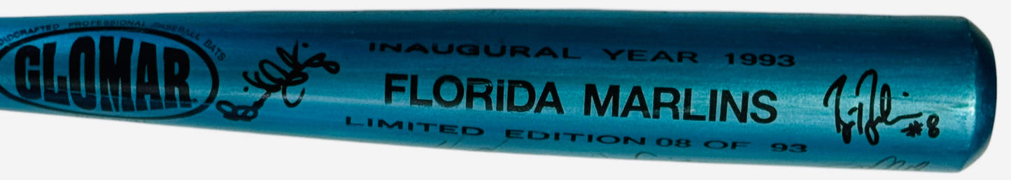 1993 Florida Marlins Inaugural Year Signed Bat Le 08/93