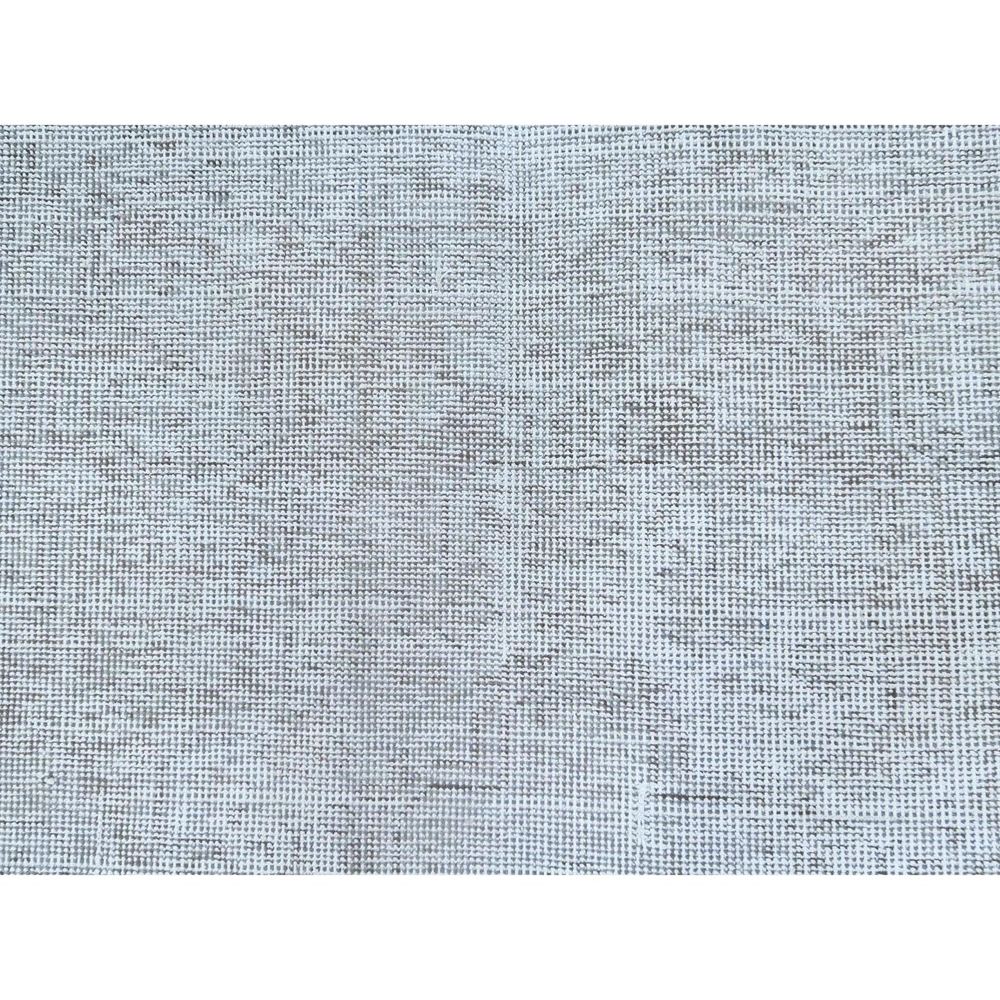 7'X10'2" Gray Hand Knotted Vintage Zoroastrian Tebraz Worn Wool Rug